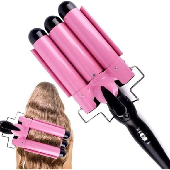 Hair Curling Iron Ceramic Professional 1" Ceramic Tourmaline Triple Barrels